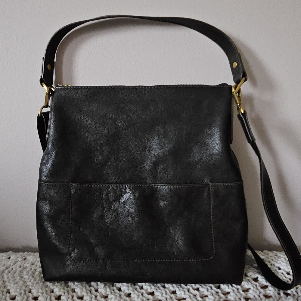 Fossil Amelia Black Leather Hobo Bag